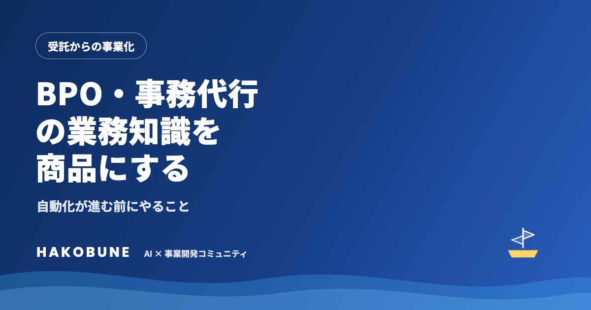 BPO・事務代行の自動化が進む前に、業務知識をプロダクトにする方法