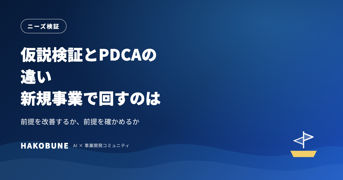 仮説検証とPDCAの違い。新規事業で回すのはどちらか