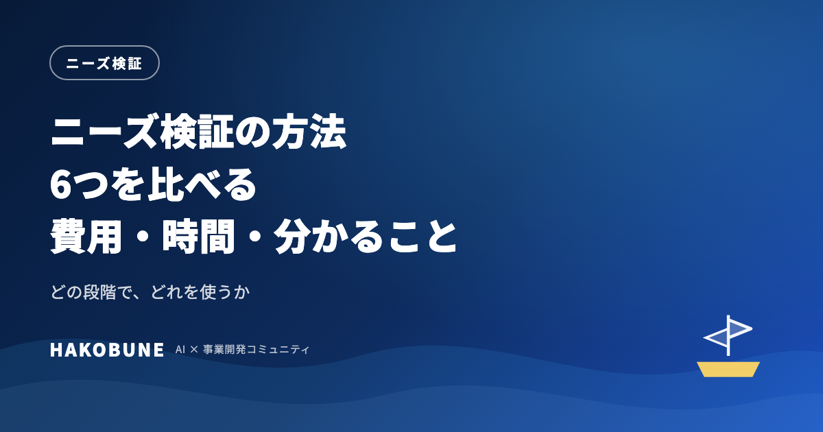 ニーズ検証の方法6つを比較。費用・時間・分かることで選ぶ