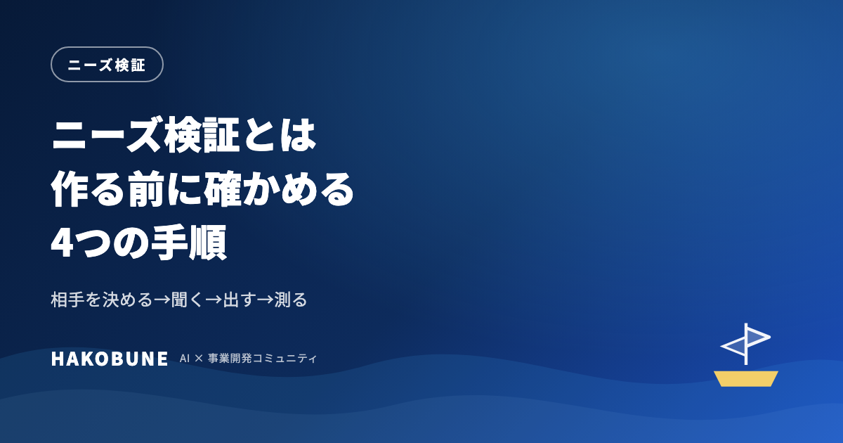 ニーズ検証とは。作る前に買う理由を確かめる4つの手順と判断の基準