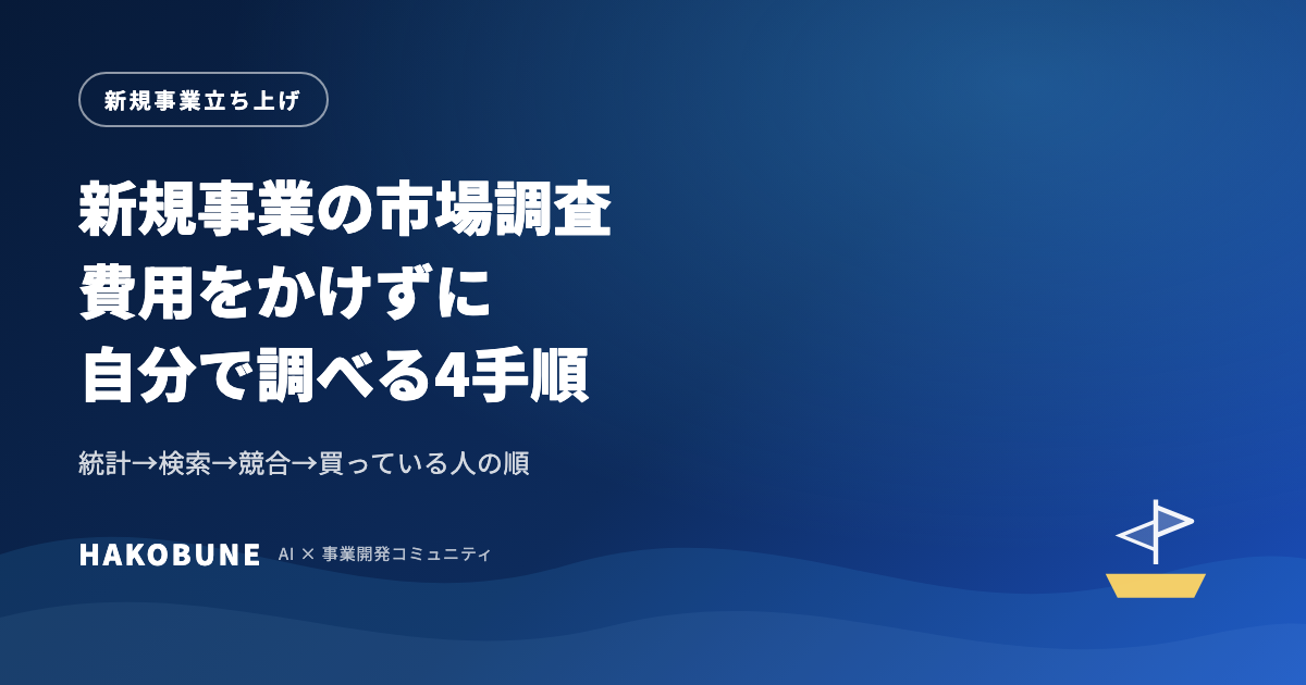 新規事業の市場調査の方法と、費用をかけずに調べる手順