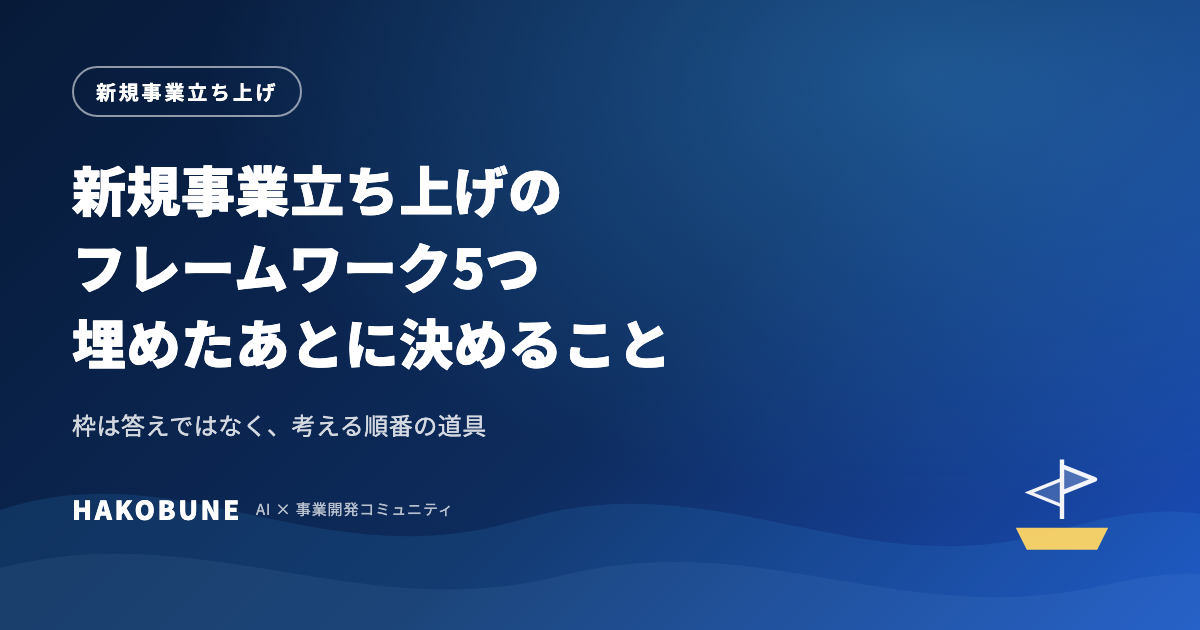 新規事業立ち上げのフレームワーク5つと埋めたあとの決め方