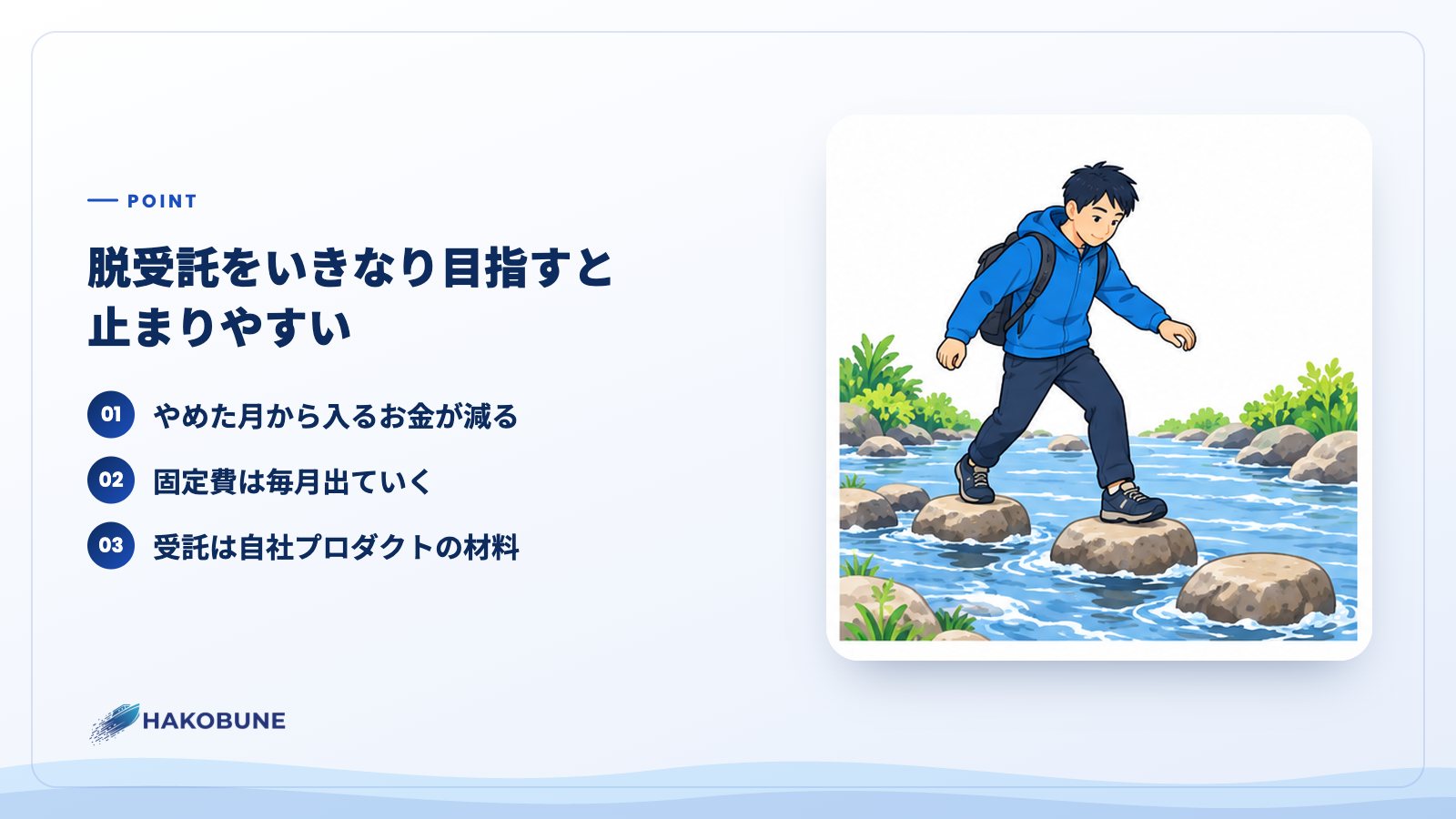 脱受託をいきなり目指すと止まりやすい