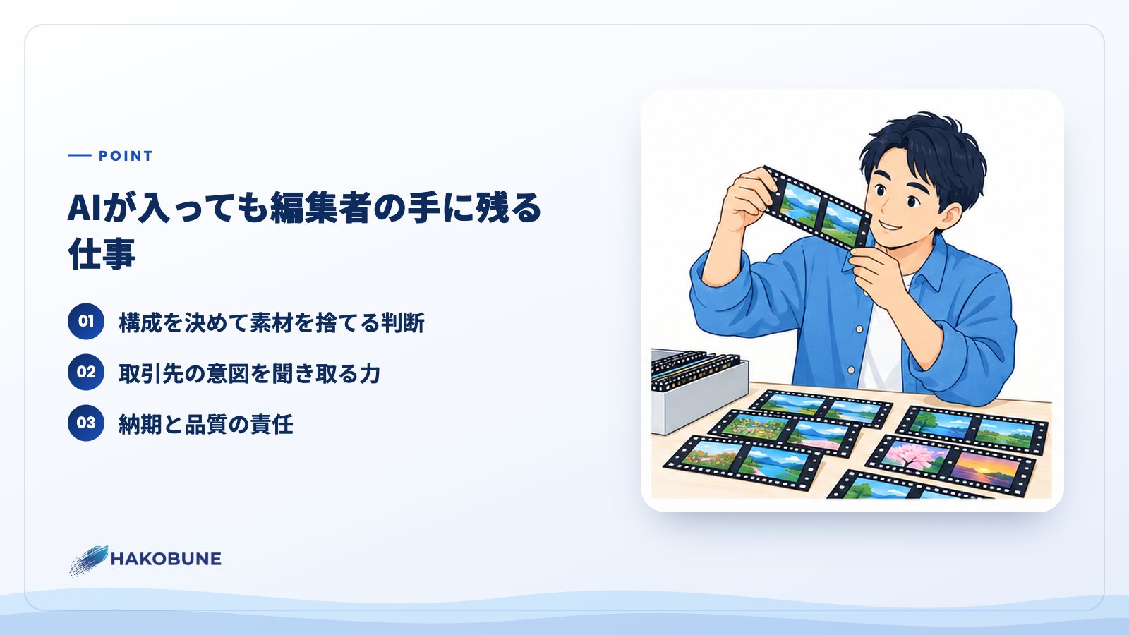 AIが入っても編集者の手に残る仕事