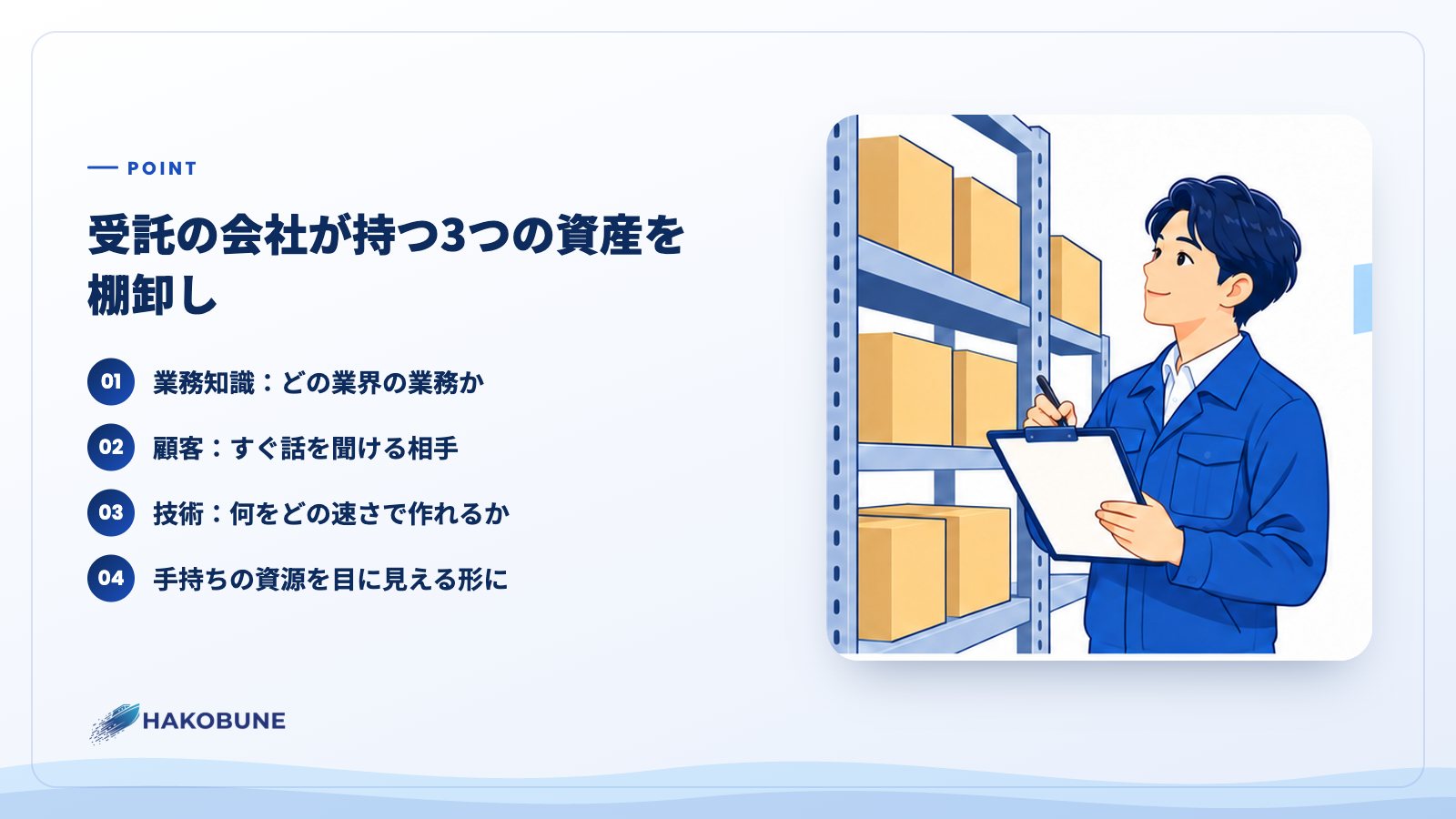 受託の会社が持つ3つの資産を棚卸し