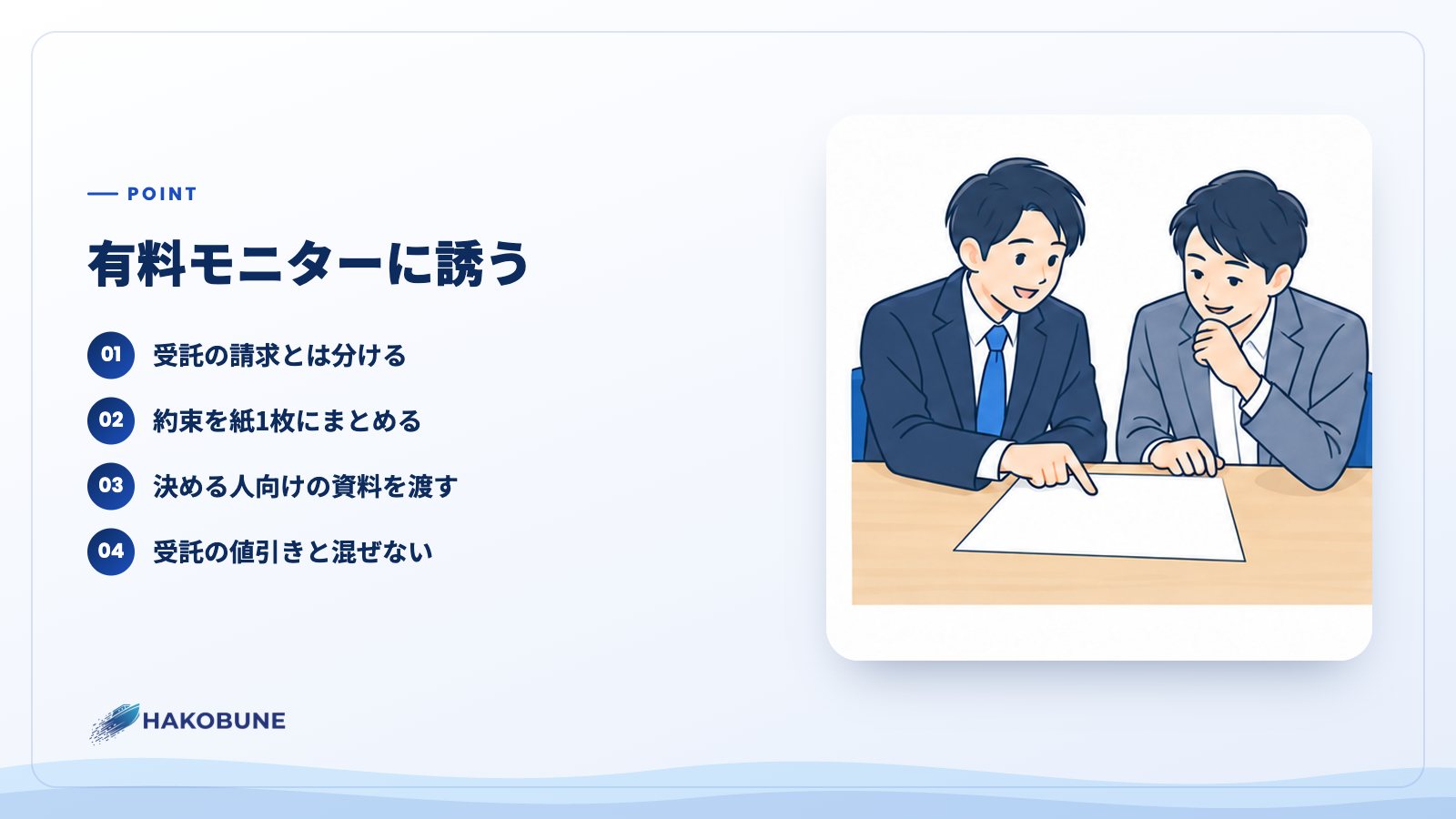 有料モニターに誘う