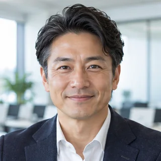オフィスで働く受託会社の代表（イメージ）